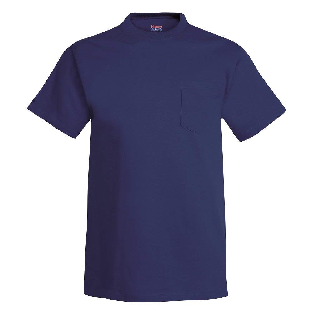 Hanes USA Beefy-t Men’s Crew t-Shirt. - Blue - Medium