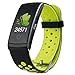 Ksix Fitness Band HR2 - Pulsera Deportiva con Monitorización Completa de la Actividad Física, Color Verde