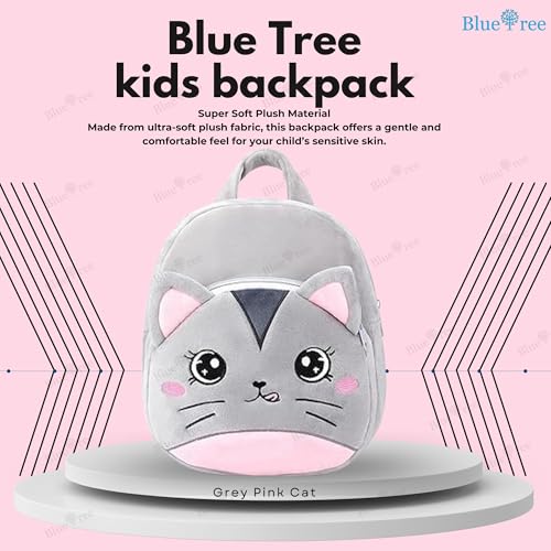 Image of blue tree Cute Kids Backpack Toddler Bag Plush Animal Cartoon Mini Travel Bag for Baby Girl Boy 1-6 Years, Ideal for Gifting for Kids