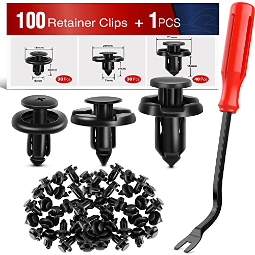Image of Nilight 100PCS Car Retainer Clips 7mm 8mm 10mm Nylon Push Type Retainer Clips,Bumper Fastener Rivet Clips for Subaru 90914-0007, 90913-0067,90914-0051,1PC Bonus Fastener Remover