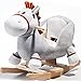 Cavallo a Dondolo in Legno Cavalluccio per Bambini Peluche Giocattolo Cavalcabile Animale a Dondolo in Legno per Bambini Regalo Giocattolo di Età Pari o Superiore a 1 Anno (Asino)