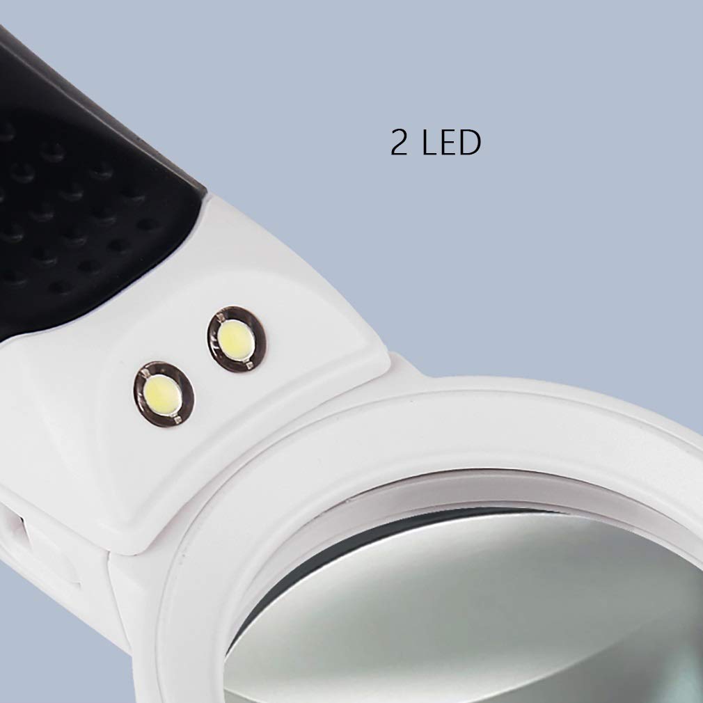 Lente di ingrandimento per lettura Lente di ingrandimento illuminata a LED Lente di ingrandimento portatile Lente di ingrandimento infrangibile per lettura Luci a LED per bambini Lente di ingrand