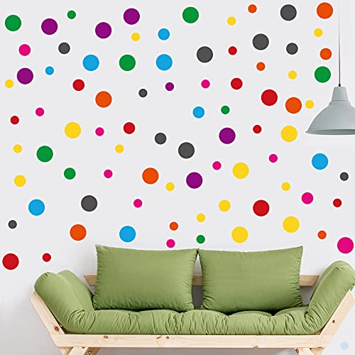 288 Pieces Polka Dots Wall Stickers Large Round Polka Dot Confetti Wall Decals Assorted Polka Dot Stickers For Baby Nursery Child Kid Boy Girl Bedroom Home Decor, 8 Sheets (Dark Color) #TOP5