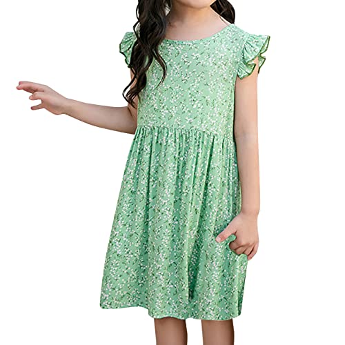 Generic Toddler Baby Girl Floral Dresses Sleeveless Spaghetti Straps Sundress Summer Clothes Outfits Independence Day2