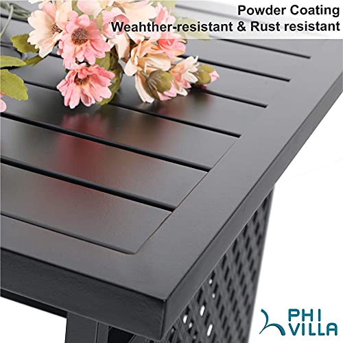 PHI-VILLA-Patio-Umbrella-Side-End-Table-Stand-with-Hole-Small-Square-Black-Metal-Bistro-Table-for-Outdoor-Garden-Pool-22 PHI VILLA Patio Umbrella Side End Table Stand with Hole Small Square Black Metal Bistro Table for Outdoor Garden Pool 22