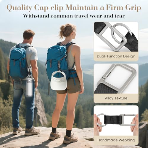 Niveaya Travel Hat Clip for Baseball, Key Ring Holder With Self-locking Metal Gate Clip, Vacation Cruise Essentials Accessory3