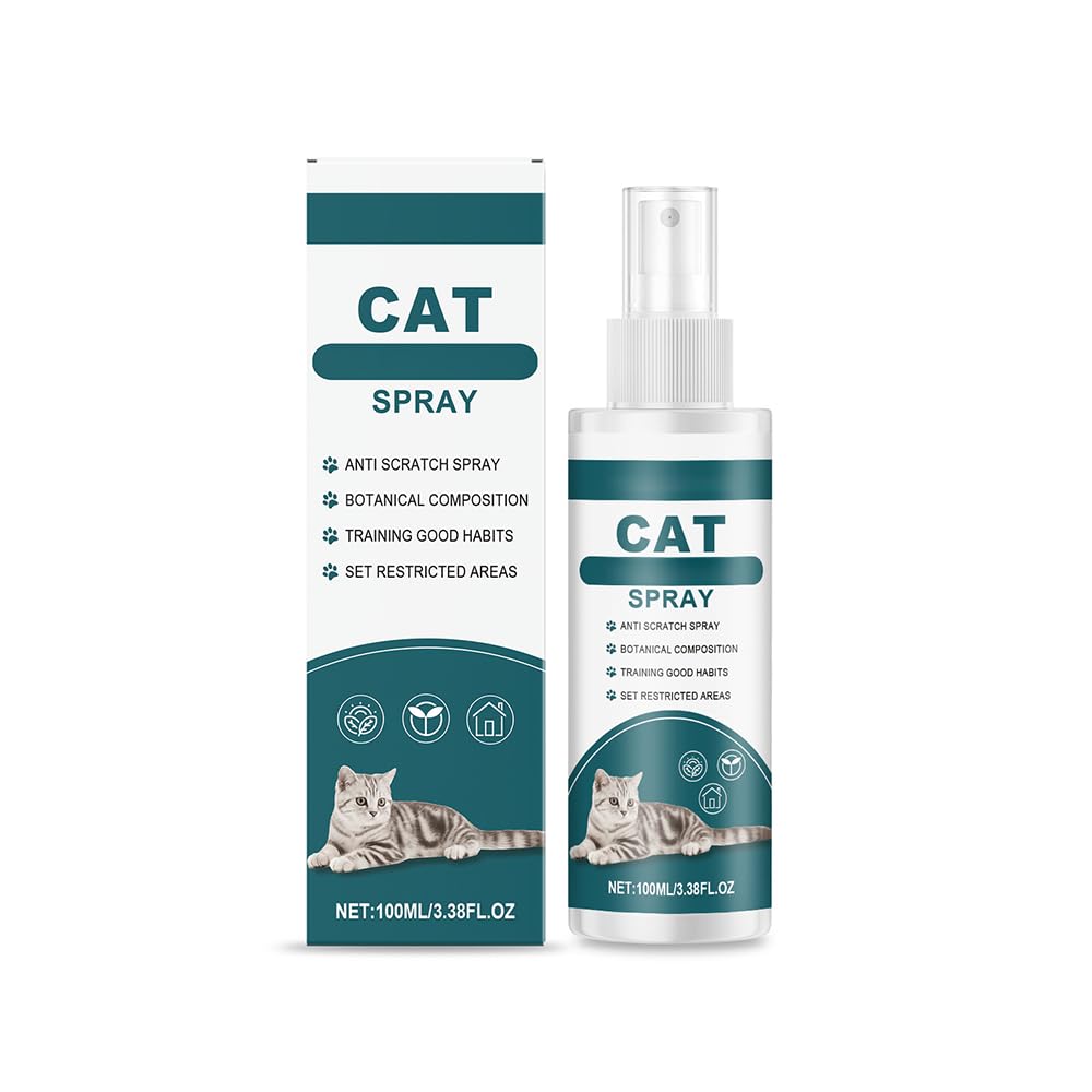 Cat Repellent Spray, Cat Repellent Natural Anti-Scratch Cat Deterrent Spray, For Indoor & Outdoor Use, Safe & Effective, Protects Furniture, Sofas, Rugs & Restricted Areas for Cats and Dogs (1Pcs)