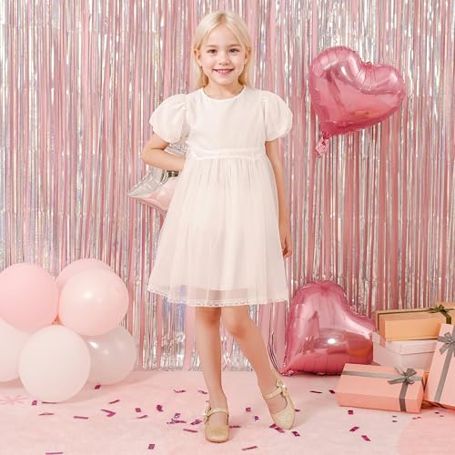Image of Dufannie Girls Dress Shoes Princess Flats Heels for Toddler Little Big Kids