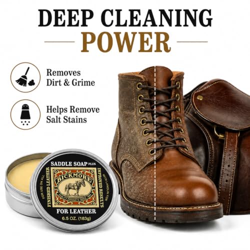 Image of Bickmore Saddle Soap Plus 6.5 oz, Cleaner & Conditioner