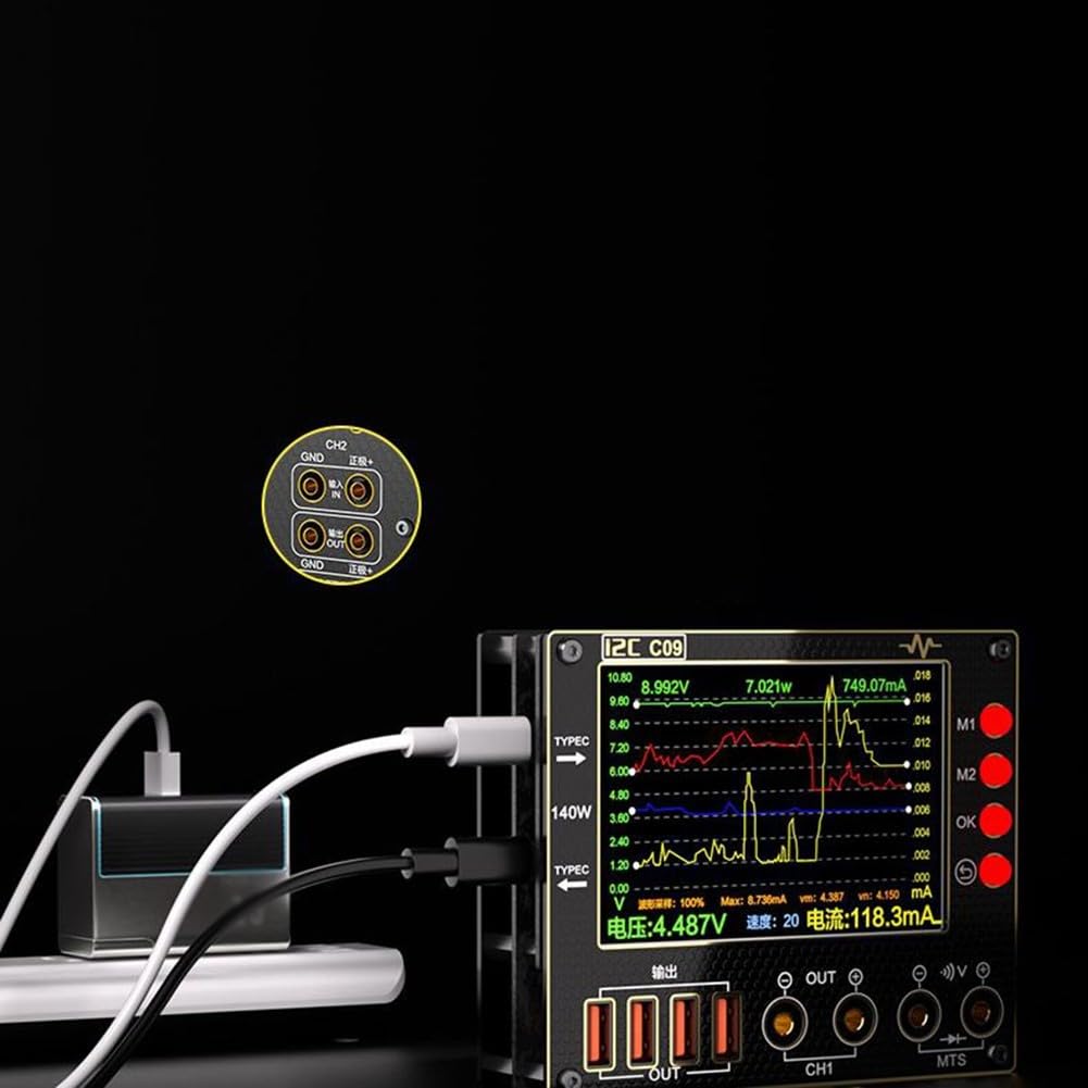 CO9 Wellenform-Amperemeter, effizientes Spannungs- und Strommessgerät mit innovativem Anzeigesystem für den professionellen Einsatz (Set 2)