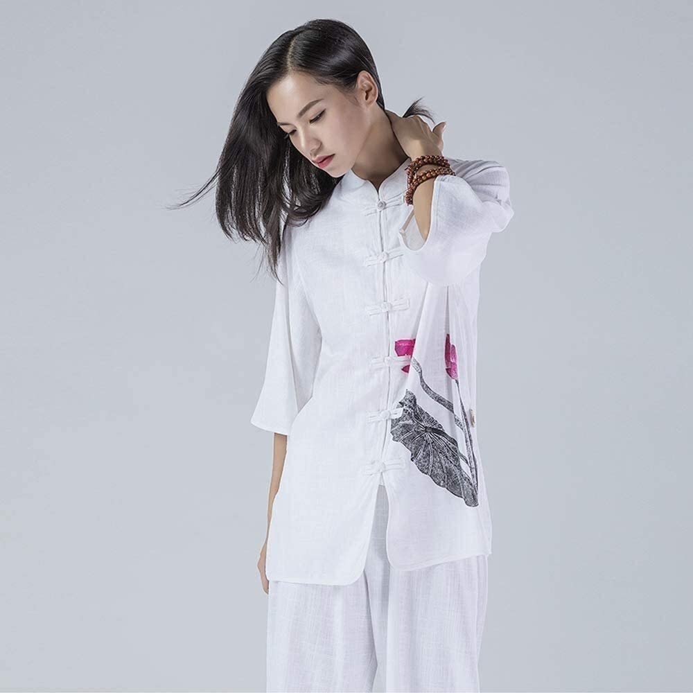 Set di Uniformi Tai Chi per Quattro Stagioni, Tuta per Arti Marziali Tuta da Donna per Tai Chi Uniforme per Arti Marziali Abbigliamento Kung Fu Cinese Vestiti Wing Chun in Cotone, Tuta da Yoga per