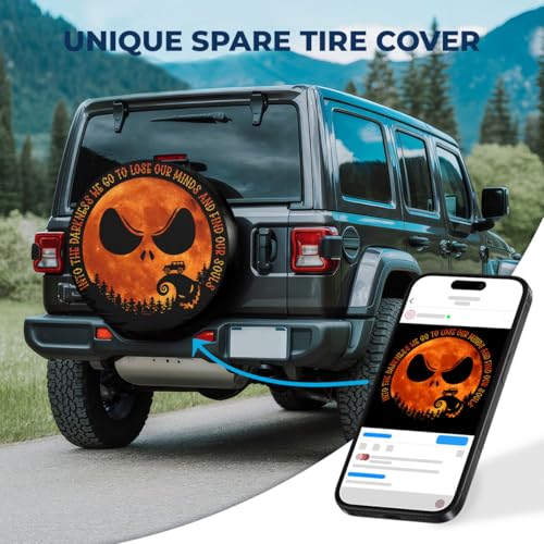 Image of GENANY Gothic Skeleton Father's Day PVC Spare Tire Cover for RV Trailer, Waterproof, Size 14 Fits 24-27 Inch