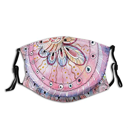 SURERUIM Eastern Watercolor Effects Art Print Dust Washable Reusable Filter and Reusable Mouth