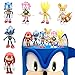 MEZHEN Decoración para Tartas Cumpleaños Sonic Topper de Tarta Sonic Cake Topper Decoración de Pastel Figuras Hedgehog Toppers para Tartas Infantiles Adorno para Tarta A