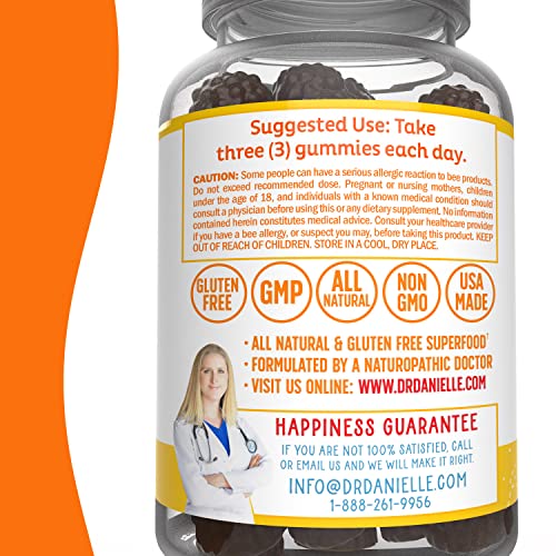 Doctor Danielle Bee Wise Gummies, Best Bee Pollen Supplement, Propolis, Royal Jelly, 60 Gummies - Image 6