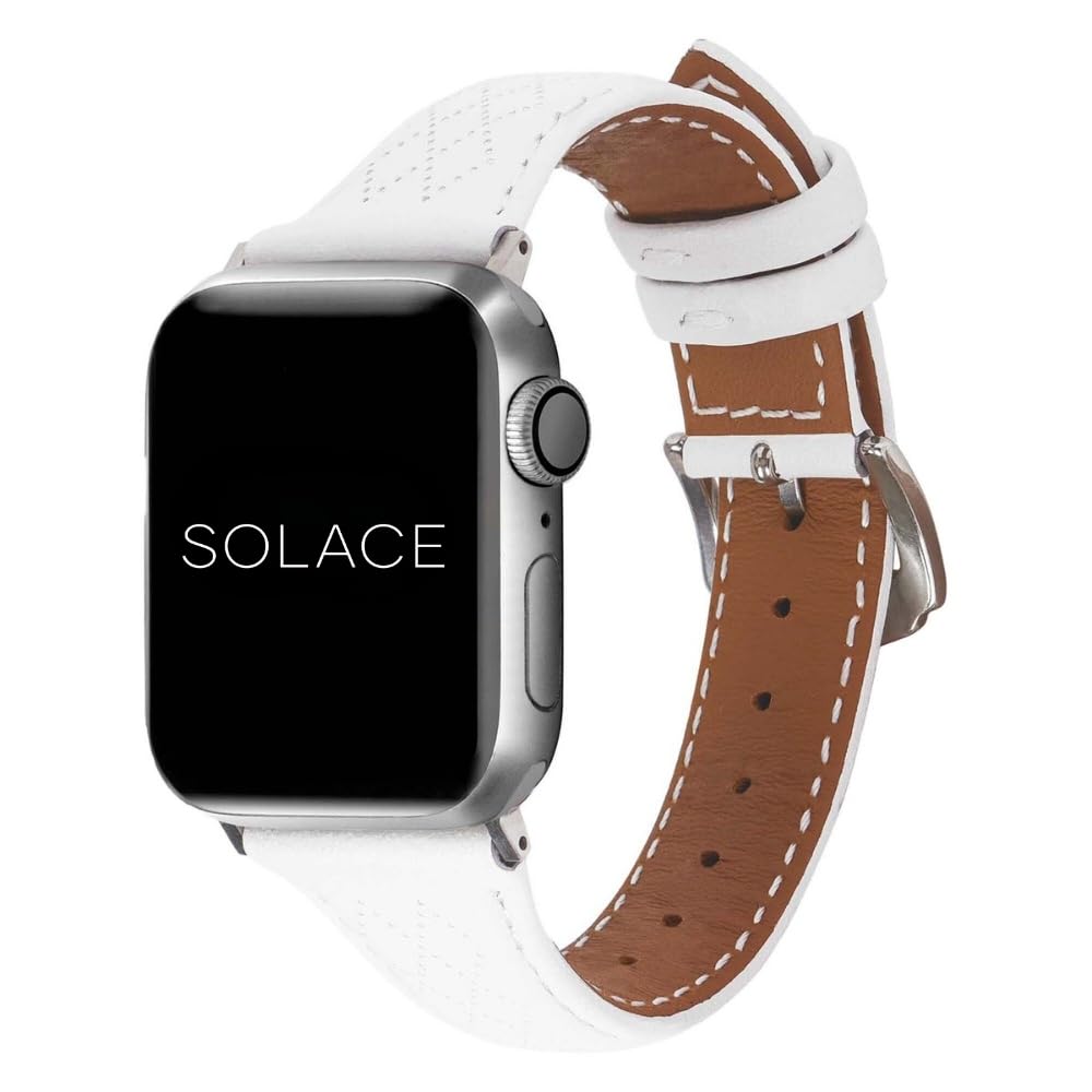 Solace Bands Allura Leather Watch Band - Compatible with Apple Watch Bands for Women and Men, Leather Watch Band for 38mm 40mm 41mm 42mm 44mm 45mm