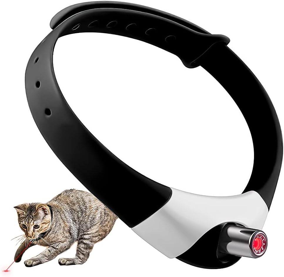 Collar LED para gatos interactivo, Juguetes automáticos para gatos con luces LED, Collar , juguetes interactivos para gatos, juguetes para ejercicios de mascotas, juguete recargable para gatos