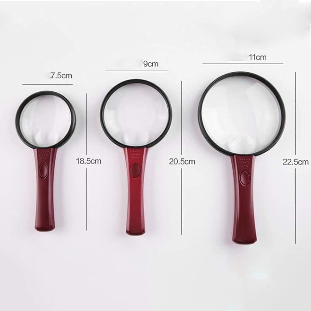 Lupa extragrande 4X con lente de zoom de 4 luces brillantes, [actualizada] Lupa ilunimada de nivel de brillo ajustable para leer ojos pequeños, personas mayores, pasatiempos, mago,