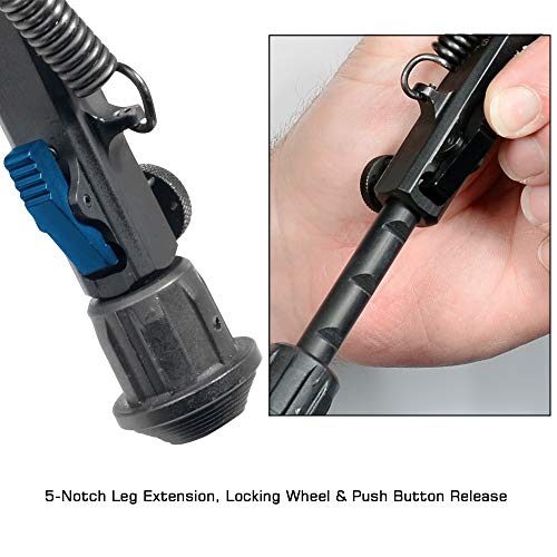 UTG Super Duty Bi-pod with QD Lever Mount, Height 6.0"- 8.5" , Black - image 6