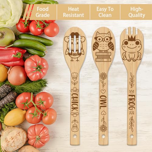 Utensilios de cocina de bambú animados para cocinar recetas divertidas en familia 5