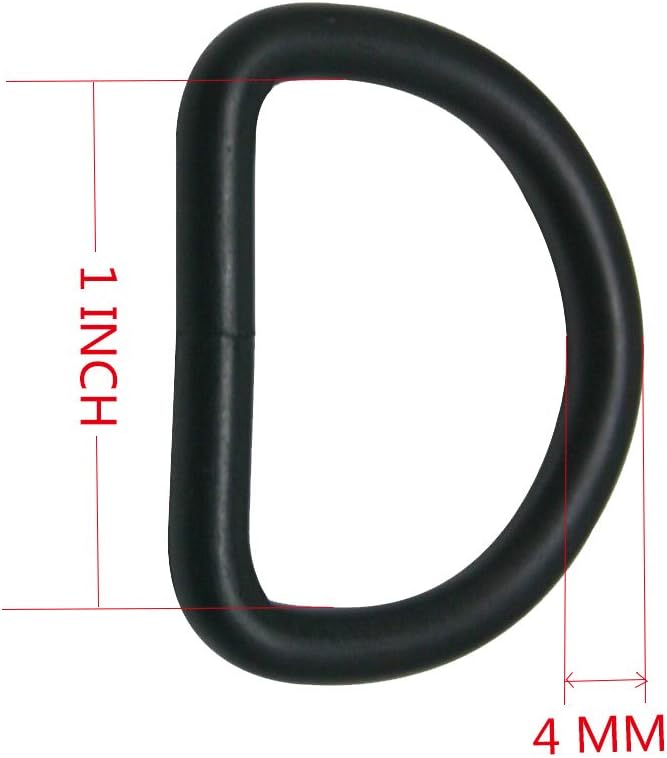 CISONE Metal D Ring Buckle Nickel Plated 1" Inside Diameter Pack of 20 (Black) - Image 2