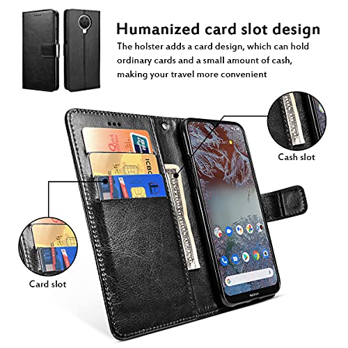 Reshias Cover per Nokia G20 / G10, Nero PU Pelle