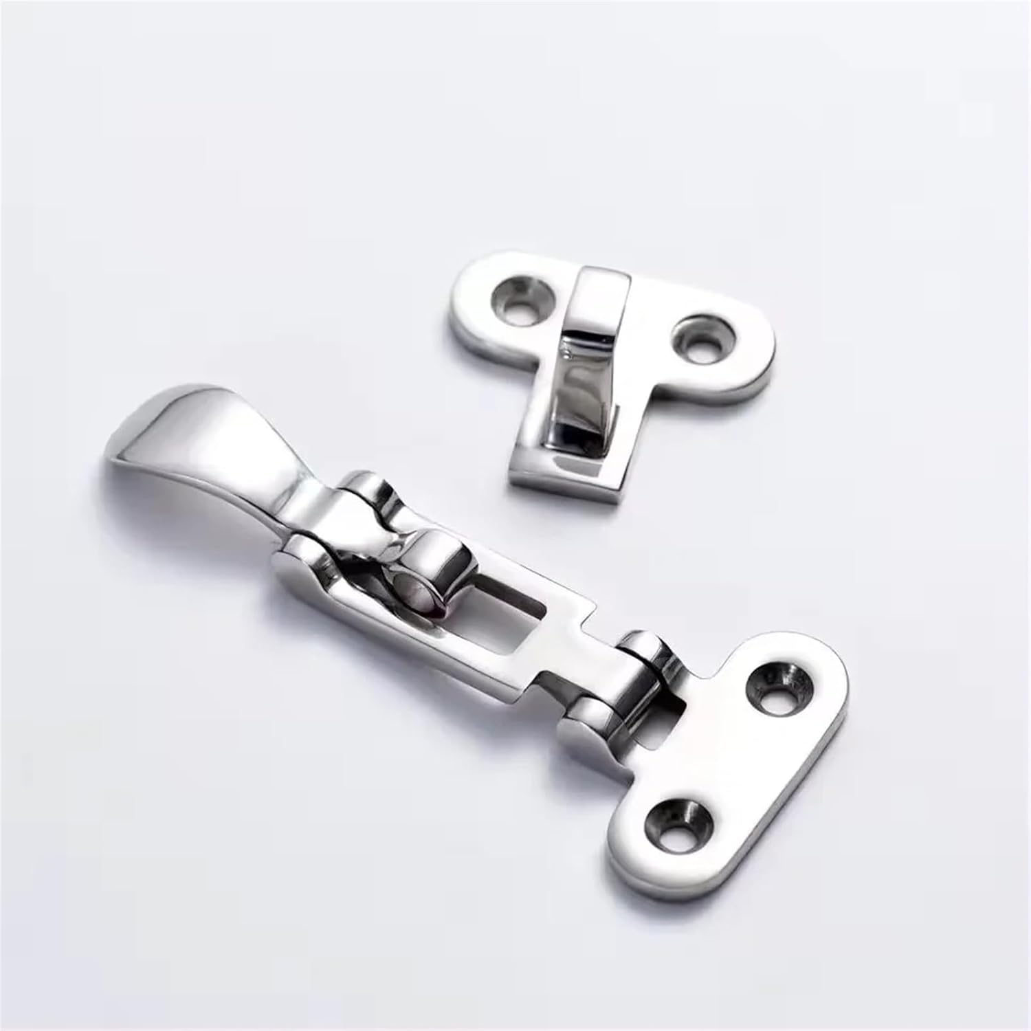 1/2 Pcs 316 Stainless Steel Marine Lock Hardware Down Clamp Latches Boat Hasp Anti-Rattle RV Door Buckle for Yacht Accessories(110mm x2 Pcs)