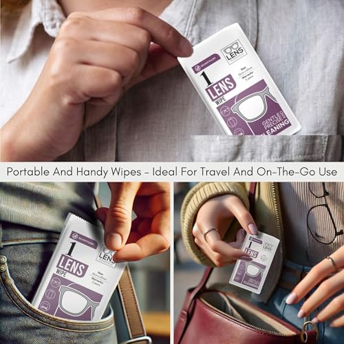 Eye Glasses Cleaner Wipes - Lens Wipes for Eyeglasses - Individually Wrapped Wipes - Multipurpose Cleaner for Cameras and Sunglasses, 100 Count (12cm x 20cm) - Thumbnail 5