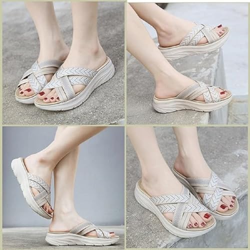 2025 New Orthopedic Sandals for Women Comfortable Recovery Walking Slides Arch Support Plantar Fasciitis Soft Cushion Wide Width4