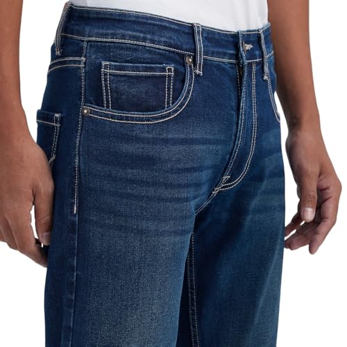 Image of Pepe Jeans Men's Straight Fit Jeans|Mid Rise |Stretchable Fabric| Jeans for Men | Available in Plus Size
