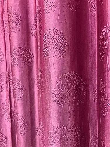 Polyester Long Crush Tree Punching Fabric for Curtains Cushion Sofa Chair Table Cover Panel Home Furnishing Fabrics Cloth Unstitched Material Fabric (2 Meter, Pink)-image-45