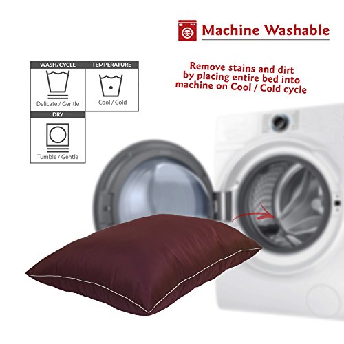 Image of Majestic Pet Rectangle Large Dog Bed Washable - Non Slip Comfy Pet Bed - Dog Crate Bed Super Value Pillow Dog Bed - Dog Kennel Bed for Sleeping - Dog Bed Large Breed 46 x 35 Inch - Solid Burgundy