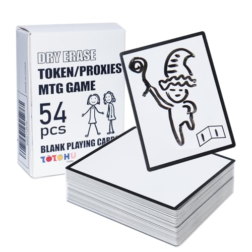 Tatahu Dry Erase Tokens Cards - 54 Pcs Blank Resuable Double-Sided MTG Proxies/Tokens