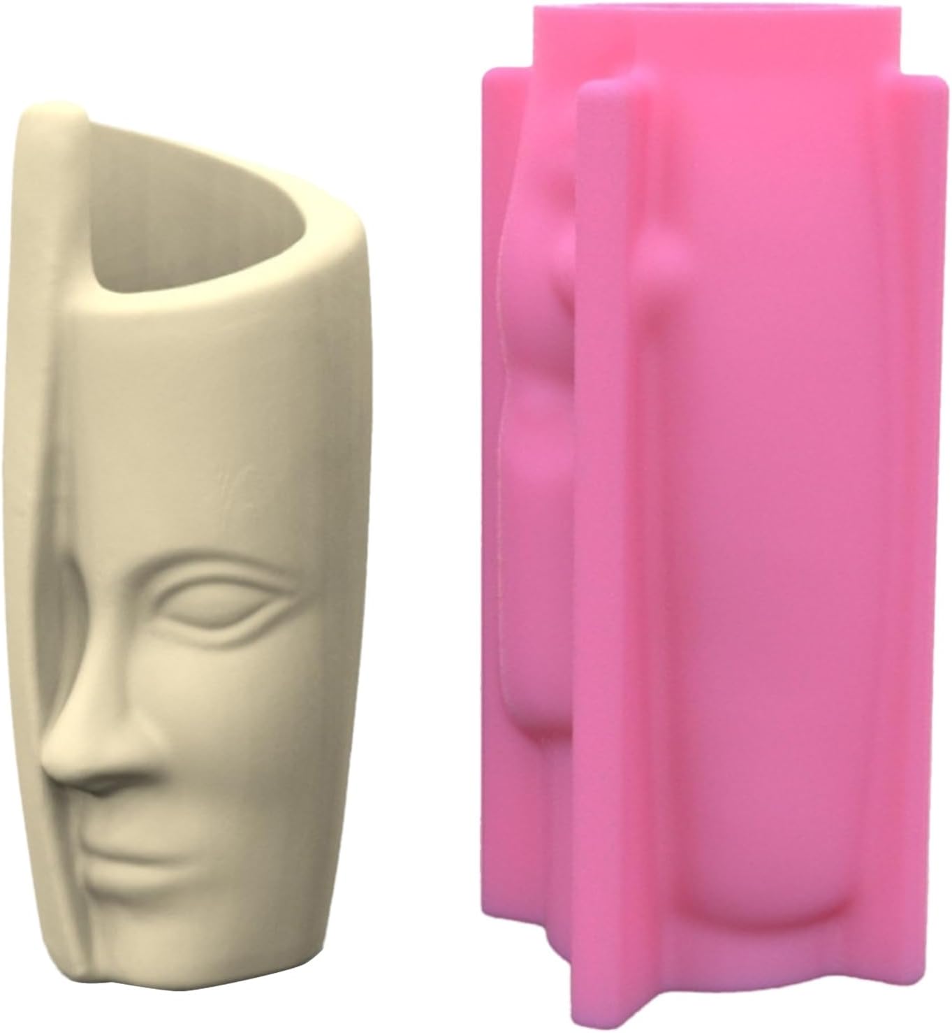 Human Face Art Silicone Vase Mold Flowerpot Clay Cement Plaster Molds Home Garden Flower Pots Mould