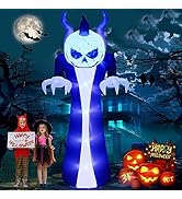 Kalolary 10FT Height Halloween Inflatables Outdoor Round Head Ghost Pumpkin, Blow Up Yard Decorat...