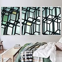 3 Piece Framed Canvas Wall Art Abstract Cool Line Canvas Prints Home Artwork Decoration for Living Room,Bedroom - 16