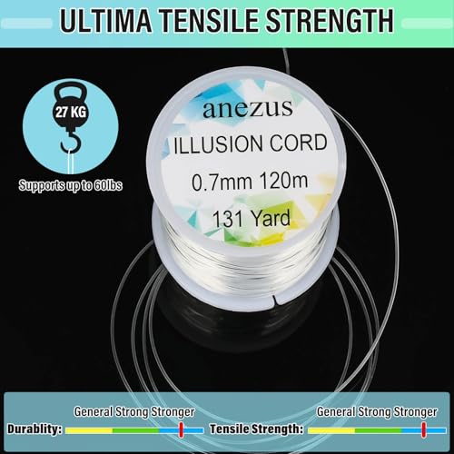 Image of Anezus Fishing Wire for Hanging, Clear Fishing Line Invisible String Strong Monofilament Line for Hanging Decorations and Crafts