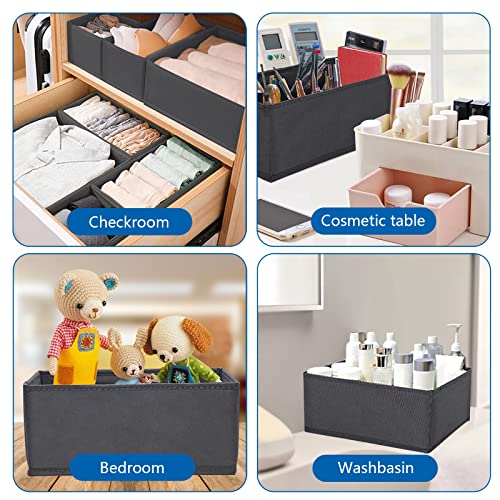 MOOING 10er Schubladen Organizer, Schubladen Ordnungssystem, Faltbare Aufbewahrungsbox Stoff, Unterwäsche Organizer, Schrank Schubladentrenner für BHS, Socken, Krawatten, Kleidung