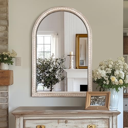 Arched Vanity Mirror for Wall, 36'x24' Boho Rustic Farmhouse Mirror...