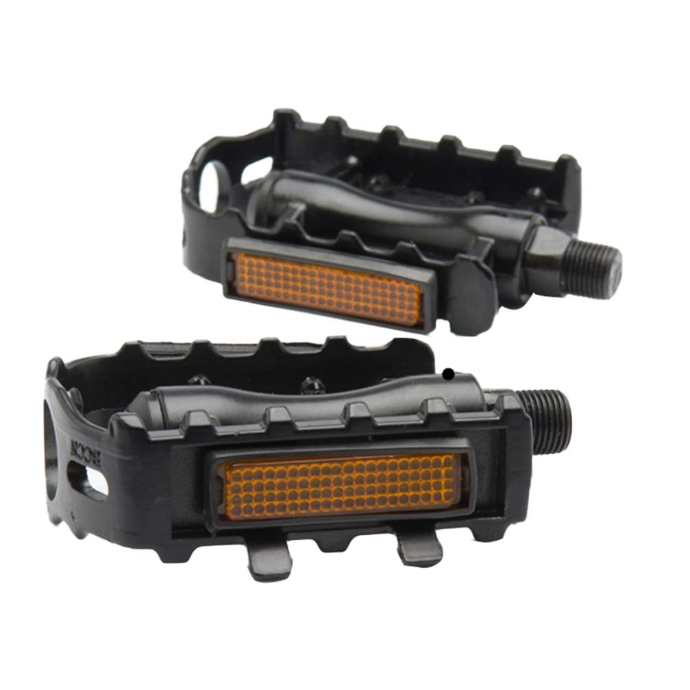 LIOOBO 1 Pair Mountain Bike Pedal Metal Bicycle Platform Flat Pedals for MTB Road Mountain Cycling Road Bicycle (Black)