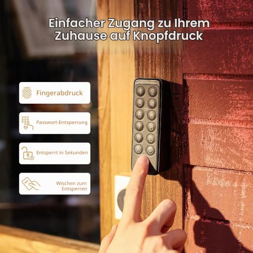 SwitchBot WLAN Smart Lock mit Touchscreen-Tastatur, Türriegelschlösser, Smartes Türschloss...
