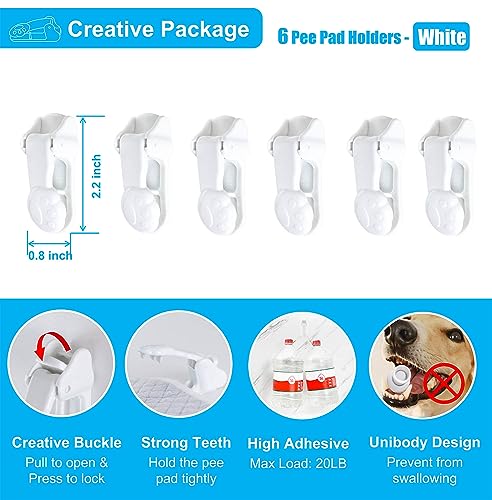 Image of Dog Pee Pad Holder with Walls (6 Pack) for Small & Large Size Wee Wee Pad, Indoor Potty Training Pad Holder for Leg-Lifting Puppies (White)