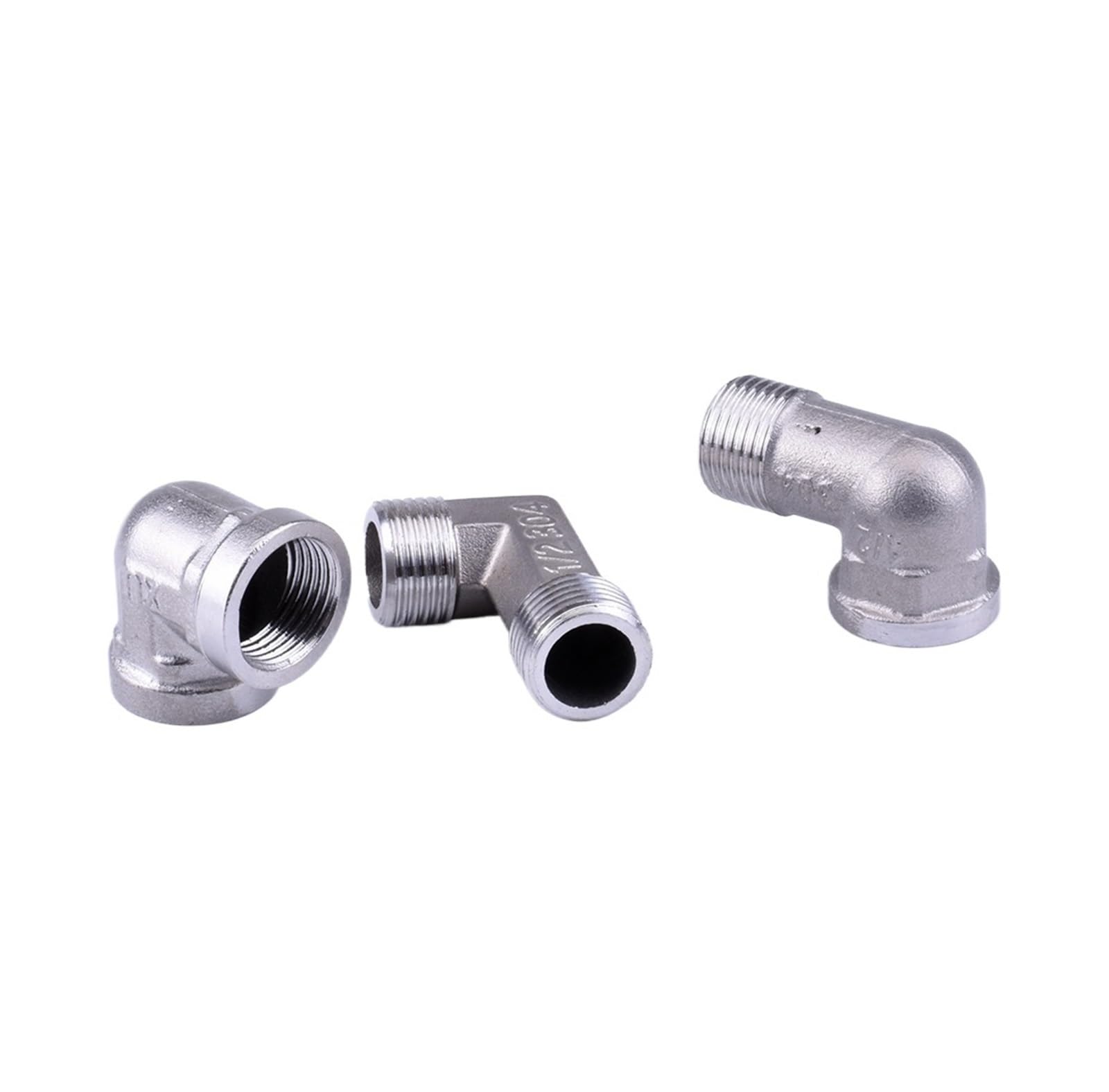 Accesorio de conversión de Acero Inoxidable, Accesorios de Acero Inoxidable en ángulo Recto, Rosca Hembra/Macho de 1/2" y 3/4" y 1", acoplador rápido (5,10 Piezas BSP)