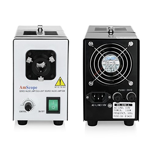 AmScope HL250-B 150W Fiber Optic Microscope Illuminator