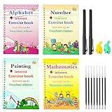 Magic Practice Copybook for Kids Age 3+, Handwriting Workbook Set for Math, Alphabet, Numbers &...