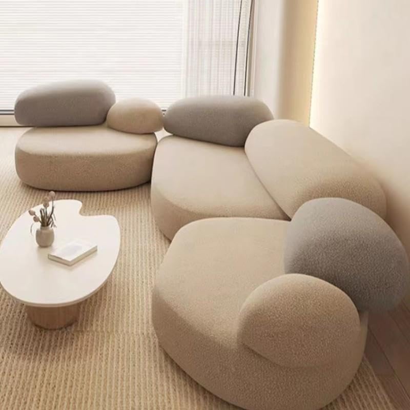 ベージュ系布製オットマン