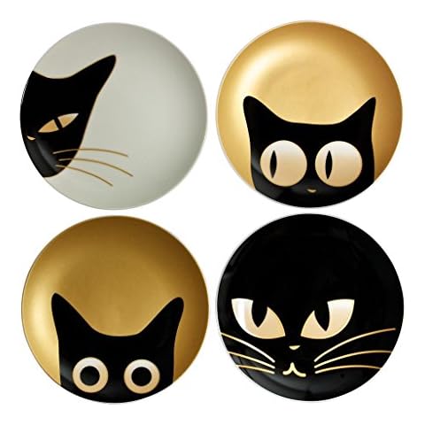 Plate 6.5" Cat Eyes Set of 4 Assorted Designs by MIYA Cover