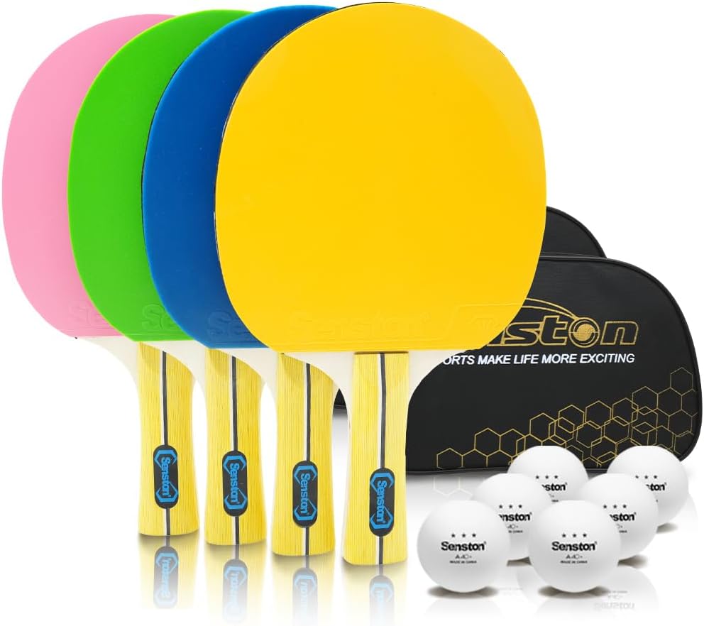 Senston Ping Pong Paddles- Fashionable Ping Pong Paddles Set of 4,Perfect for Family and Friends | The Best Table Tennis Paddles!