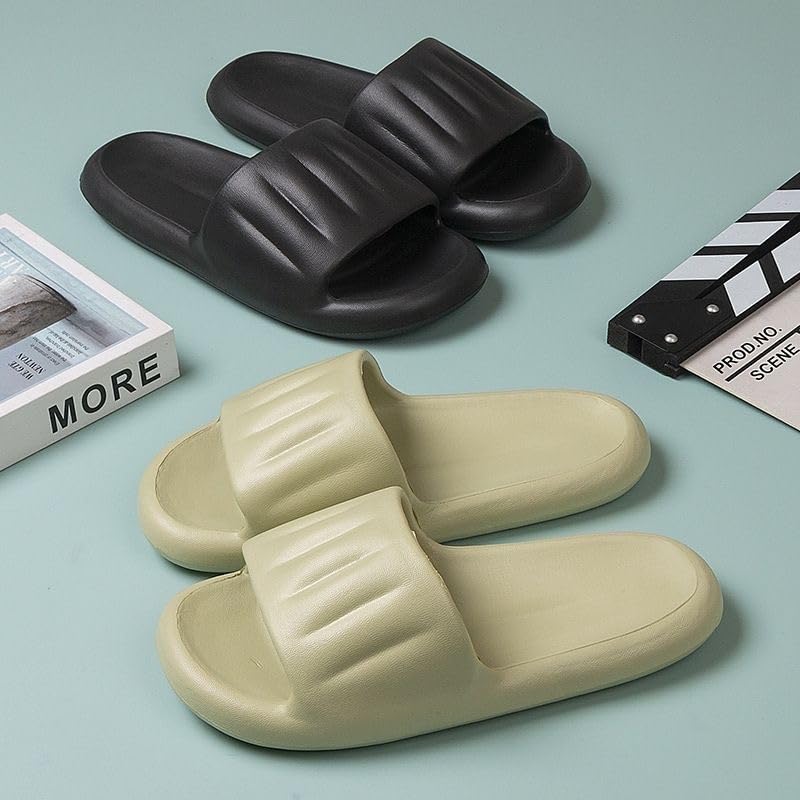 Image of DRUNKEN Slippers For Men Winter Sandals Casual Flats Home Footwear Man Girls Sliders Flip Flops Chappals Ladies Clogs Sleeper Slides Stylish Ortho Soft