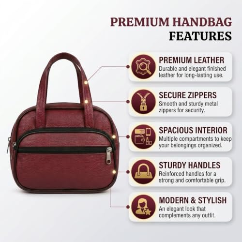 Image of Women's Stylish Trendy Leather Mini Handbag - Fashionable, Compact Purse for Casual and Formal Occasions